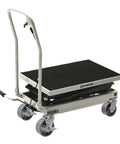 Hella Tough Heavy Duty Steel Casters Rock Solid Rolling Cart Wheels For Tool Boxes And Shop Benches Set Of Four; 4-inch steel wheels and stable base.