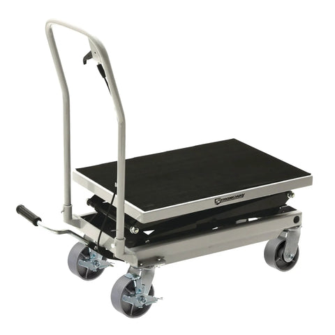 Hella Tough Heavy Duty Steel Casters Rock Solid Rolling Cart Wheels For Tool Boxes And Shop Benches Set Of Four; 4-inch steel wheels and stable base.