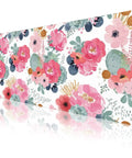 Large Pink Floral Desk Pad For Computer And Gaming Setup 31.5 Inch By 15.7 Inch Waterproof PU Leather Extended Mouse Mat