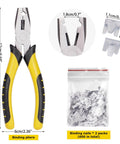 Heavy Duty Fence Pliers With 600 Wire Cage Clips J Clip And Snap Ring Fasteners 6.7 Inch Pliers With Non Slip Handle