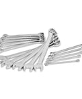 15 Piece Metric 12 Point Combination Wrench Set With Tool Roll For Easy Carry Heavy Duty Chrome Alloy Steel Off Corner Box End Grips