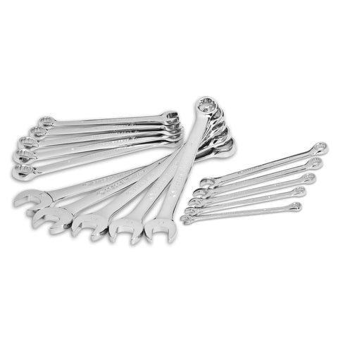 15 Piece Metric 12 Point Combination Wrench Set With Tool Roll For Easy Carry Heavy Duty Chrome Alloy Steel Off Corner Box End Grips