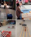 Light Duty Roller Conveyor For Quick Warehouse Loads With Anti Rust ABS Frame Splicable Design Efficient Bucket Unloading Heavy Duty Durable Silver Finish Built To Haul From Truck To Warehouse, side view
