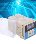 LED Digital Display Adjustable Cycle Time Relay Delay Control Module For Industrial Automation Systems DC 12V High Reliability Wide Delay Range Anti Interference Digital Time Setting Flexible Control Mode beige digital time relay with clear cover