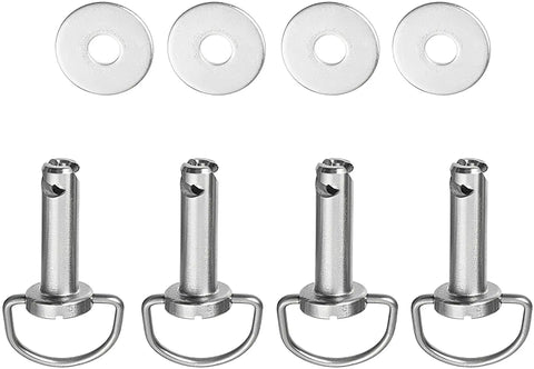 Top Shelf Saddlebag Mount Pins For Harley Touring Quick Release Bail Studs with washers, chrome finish, heavy duty design.