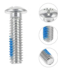 Premium Six Pack Roller Skate Stopper Screw Kit For Durable Top Grade Metal Replacement Parts Versus Basic Options Enhancing Smooth Gliding Control With Quad Or Inline Skates At Park Or Rink Eliminating Broken Parts Forever, metal screw close-up