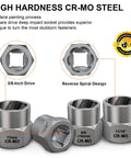 Beast Of A Impact Bolt And Nut Remover Set Thirteen Plus One Piece Kit with 3/8 Inch Drive and reverse spiral design sockets