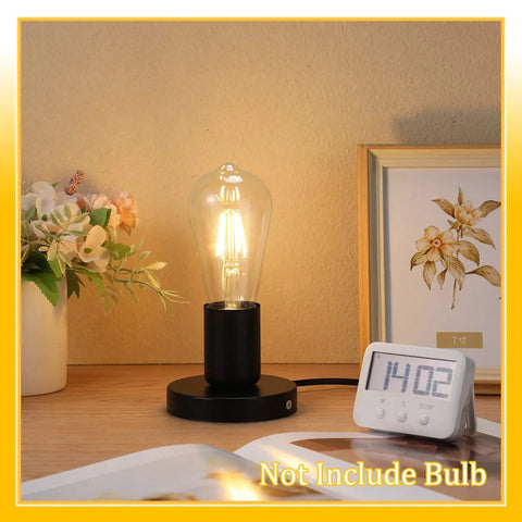 Six Pack Polished Metal Lamp Sockets E26 E27 Screw Base Holders on desk with clock and decorative items