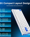 65 Percent Layout Hall Effect Magnetic Switch Mechanical Gaming Keyboard With 8000Hz Polling Rate features compact design and customizable backlighting.