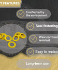 10 Pack Gearcase Drain Plug Seal Gasket Kit For Mercury Mariner MerCruiser key features overview with yellow gaskets
