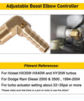 Adjustable Boost Elbow Controller for Dodge Cummins 1994-1998 P7100 Injection Pumps with Holset HX35W HX40W HY35W Turbos