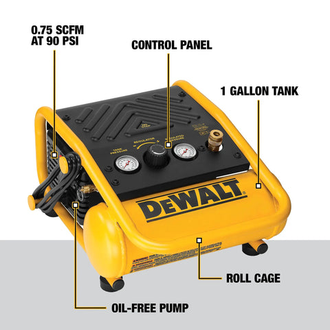 Compact 135 PSI Air Compressor With 1 Gallon Tank And Two Point Six Amp Motor Super Handy For Finish Carpenters And Woodworkers