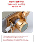 Close-up of Automatic Peristaltic Glue Dispenser with Manual and Auto Modes showing sectional pressure feeding structure.