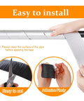 Applying Two Pack 33Ft Foam Pipe Insulation Wrap With Self Adhesive Waterproof Aluminum Foil, easy install shown step by step.