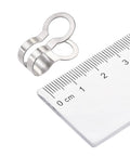 8mm Ball Chain Connector Double Ring Style Link Stainless Steel Loop Connection Pack Of 10 Durable Bead Chain Connectors For Jewelry And Keychain Projects Rust Resistant Polished Finish, with ruler