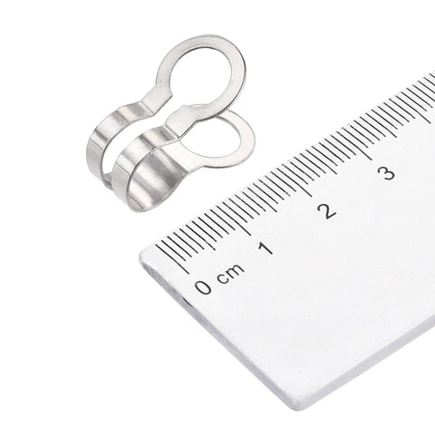 8mm Ball Chain Connector Double Ring Style Link Stainless Steel Loop Connection Pack Of 10 Durable Bead Chain Connectors For Jewelry And Keychain Projects Rust Resistant Polished Finish, with ruler