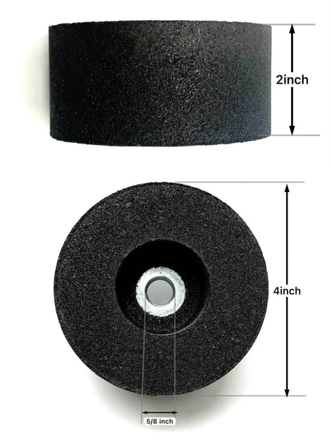 Green 4 Inch Grinding Stone For Angle Grinder, 120 Grit Abrasive Wheel, heavy-duty stone surface with measurements shown.