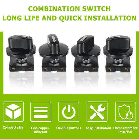 Rotary Switch Four Position Three Speed Power Selector With Knob For Heaters And Equipment 13A 125V 10A 250V Pack of Two