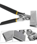Heavy Duty Hand Seamer And Duct Crimping Tool For Sheet Metal Bending With Chrome Vanadium Construction Non Slip Handle Metal Bender For Doors And Windows 6 Inch Jaw Span Pro Grade Tough As Nails And Easy To Use showing tool and close-up details