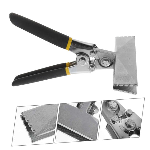 Heavy Duty Hand Seamer And Duct Crimping Tool For Sheet Metal Bending With Chrome Vanadium Construction Non Slip Handle Metal Bender For Doors And Windows 6 Inch Jaw Span Pro Grade Tough As Nails And Easy To Use showing tool and close-up details