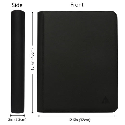 Top Loader Card Binder For 3x4 Inch Cards Holds Over 320 Top Loaders with water-resistant cover and 18 9-pocket pages, black
