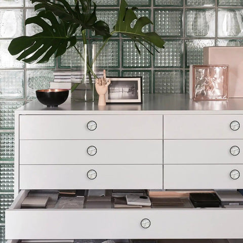 6 Pack White Marble Cabinet Knobs And Glass Drawer Pulls With White Gold Vein For Modern Kitchen, Dresser, Drawers Open
