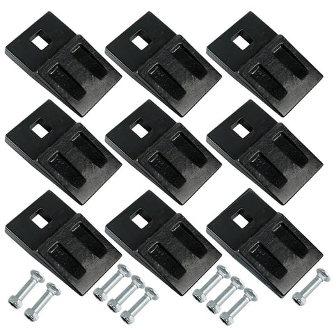 9 Piece 3 Point Auger Teeth With Screws Replacement Set For Heavy Duty Post Hole Diggers Skid Steers And Tractors displayed