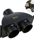 SplashPower 2.5 Inch Shop Vac Y Connector Splitter Dual Hose Adapter, black plastic, connects two hoses for efficient dust collection.
