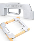 Kickstart Your Projects With This Straight Shooting Three In One Framing Jig Featuring 12 14 16 Inch On Center Stud Layout And Rock Solid Cast Aluminum Build, showing heavy duty cast aluminum framing tool.