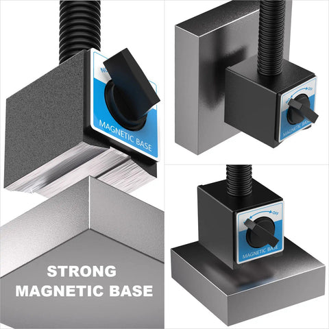 Close-up of strong magnetic base on Magnetic Base LED Work Light With Flexible Gooseneck For Lathe And Drill Presses.