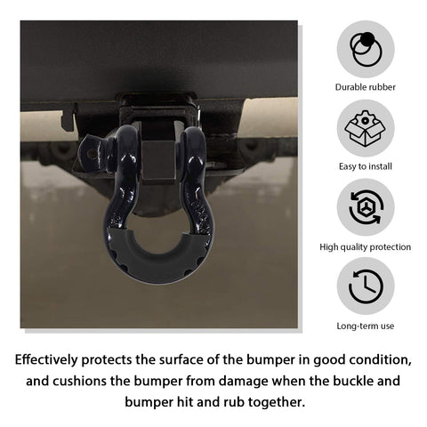 2 Pack D Ring Shackle Isolators Kit With Washers For Standard Three Quarter Inch Shackles Rubber Shackle Isolators on bumper
