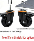 4 Inch Universal Caster Set Of 4 Heavy Duty Locking Wheels With 1600 Lb Capacity, installation options displayed