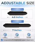 7 Inch Black Toilet Paper Roller Replacement Rod For Standard Size Holders Easy Install Durable Toilet Paper Holder Replacement Fits Most Rolls Smooth Function No More Hassle shown adjustable from 4.6 to 7 inches