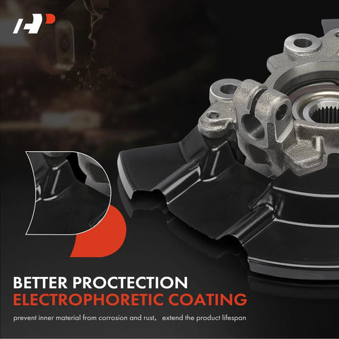 Front Right Steering Knuckle And Wheel Bearing Hub Assembly For Ford Escape 2013-2019 Passenger Side Beefed-Up Heavy Duty Suspension Upgrade With Dust Shield Included Easy Install Replacement Part close-up
