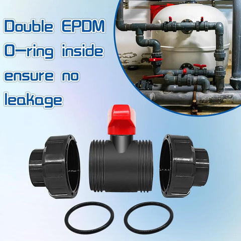 1 Inch UPVC Ball Valve True Union Full Flow PVC SCH 80 Shut Off For Irrigation Pool And Venting Systems Double Union With EPDM O Rings