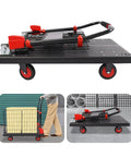 Heavy Duty Folding Hand Truck With Removable Wire Cage And Smooth Roll Wheels For Moving Furniture Groceries Or Pets Straight Up Multipurpose Cargo Dolly No Sweat Loading Heavy Gear Daily, shown in folded position.