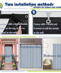 Thermal Insulated Door Curtain With 5in1 Soundproof Blanket for privacy, draft block, installation methods, fits large doors.