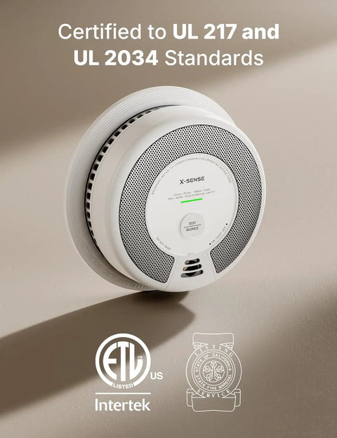 Wireless Interconnected Smoke And Carbon Monoxide Detector With 10 Year Battery, Fire And CO Alarm, UL 217 And UL 2034 Certified, SC06-W