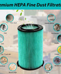 2 Pack VF6000 Five Layer Pleated Vacuum Filter Replacement For Wet Dry Vacuums 5 To 20 Gallon Fit Husky 6 To 9 Gallon Craftsman