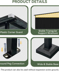 Product details of Six By Six Foot Outdoor Shed For Grill Gear And Patio Storage, plastic guard, triangular support, peg connection, stable base