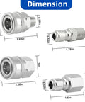 Wayona 8-piece stainless steel pressure washer quick-connect kit with 3/8 in fittings; multi-view diagram.