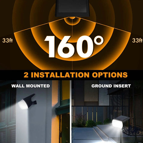 10 Pack Dope Solar Spotlight Outdoor Lights With 64 LEDs 1000 Lumens 3 Lighting Modes IP66 Weatherproof Adjustable Head From 0 To 120 Degrees Solar Powered Garden Pathway And Wall Landscape Light In One Set