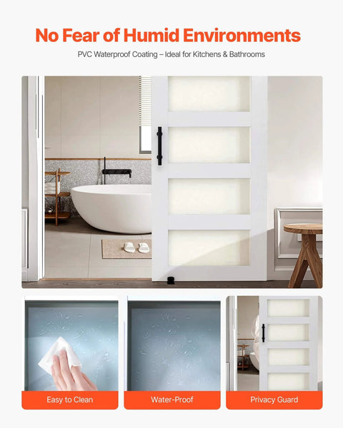 Premium Sliding Barn Door Kit 36 By 84 Inches With Header Board 6 Foot 6 Inch Track Kit And Handle Waterproof PVC Surface Installed