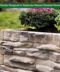 Raised Garden Bed Kit With Ledgestone Panels That Snap Together In 8 By 24 Inch Natural Look Stone Pattern Durable Polyurethane 6 Pack