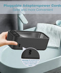 Hand holding Pro Ultrasonic Jewelry Cleaner For Rings Glasses Dentures Retainers And Watches Stand 680ml Tank near sink
