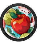 4 Piece Cabinet Knob Set For Drawers And Cupboards with vibrant apple design on round knob surface
