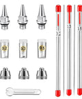 Must Have Pro Grade Airbrush Replacement Parts Kit With Nozzles Needles And Caps For 0.2mm 0.3mm 0.5mm Sizes Includes Wrench