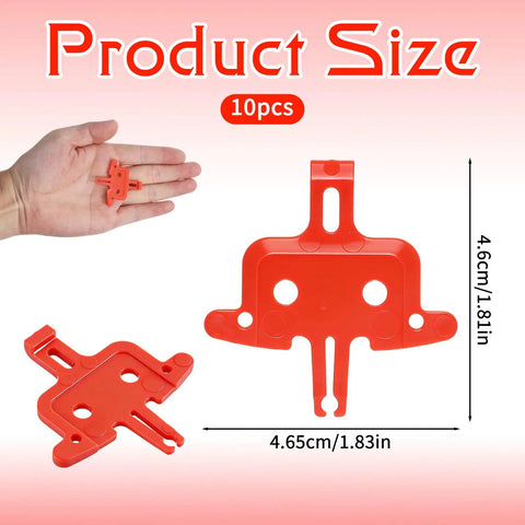 4 Piece Bicycle Brake Spacer Set For Disc Brakes And Hydraulic Systems, lightweight plastic spacer dimensions shown on hand