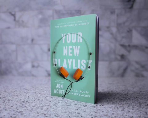 Fresh Start Blueprint A Straight Fire Guide To Level Up Your Life Mindset and Crush Major Changes In This Rock Solid Self Help Manual For Determined Go Getters Ready with headphones on book cover.
