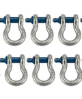 10-pack of 2 Ton D Ring Bow Shackle With Screw Pin Clevis Half Inch Pin Forged Steel Hot Dip Galvanized Finish WLL 2 Tons